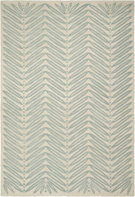 Blue Fir MSR3612C Handmade Chevron Leaves Wool & Viscose Soft Area Rug