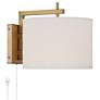 Adair Warm Brass Plug-In Wall Lamp