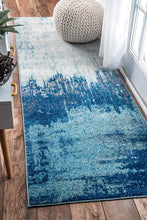 Contemporary Abstract Blue Soft Area Rug