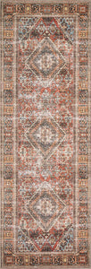 Loren Collection Vintage Printed Persian Soft Area Rug 1'-6" x 1'-6" Square  Brick/Midnight