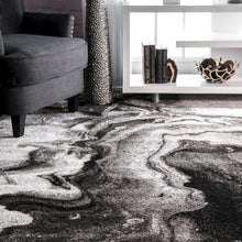 Abstract Grey Soft Area Rugs