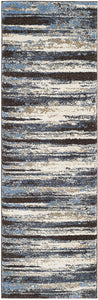 Retro Collection Modern Abstract Soft Area Rug Cream / Blue