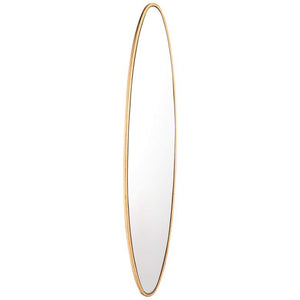 Zuo Envoy Gold 10 1/2" x 46" Oval Wall Mirror