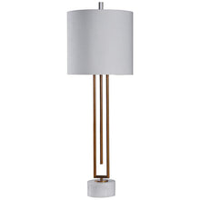 Bardot Bronze Metal and White Marble Buffet Table Lamp