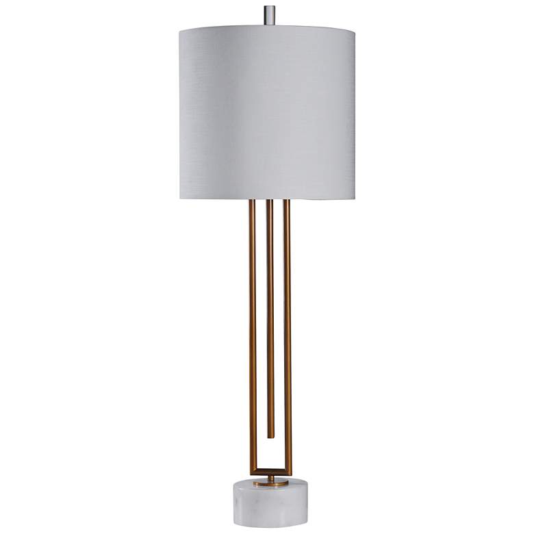 Bardot Bronze Metal and White Marble Buffet Table Lamp