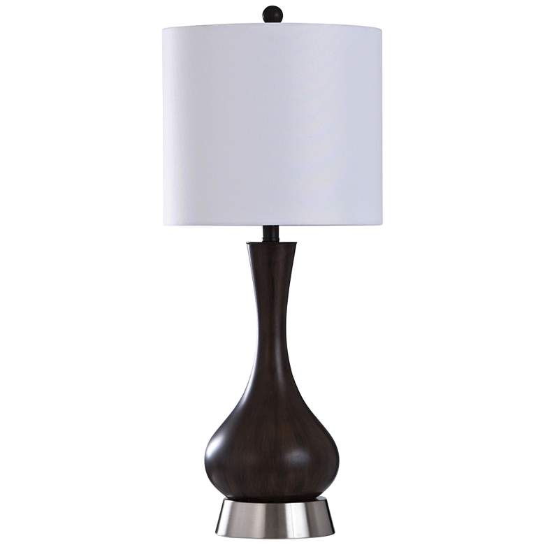 Wood Bridge Dark Wood Painted Vase Table Lamp