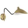 Colborne Brass and Black Hardwire Swing Arm Wall Lamp