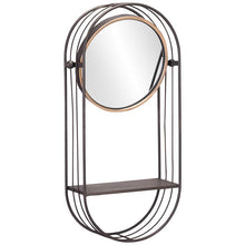 Zuo Saroni Gray and Gold 15" x 28" Wall Mirror with Shelf