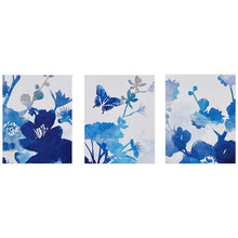 Cobalt Garden 14" High 3-Piece Canvas Wall Art Set