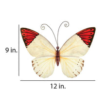 Eangee Butterfly 12" Wide Red Tipped Capiz Shell Wall Decor