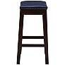 Nomad 27" Navy Fabric Saddle Counter Stool