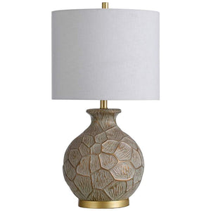 Portsmouth Round Molded Textured Gold Vase Table Lamp