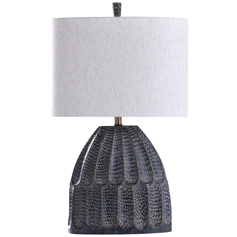 Lawrence Brushed Black Hammered Texture Molded Table Lamp