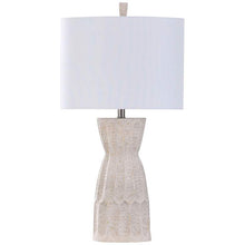 Cheshire Ivory Hammered Texture Molded Pedestal Table Lamp