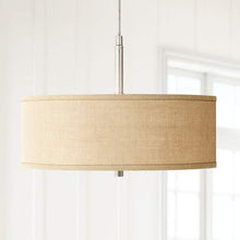 Woven Burlap 16" Wide Pendant Chandelier