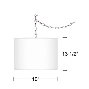 Swag Style 13 1/2" Wide Faux Silk Shade Plug-In Chandelier