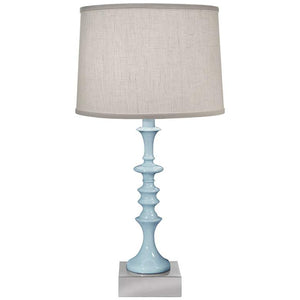 Light Blue Metal Candlestick Table Lamp