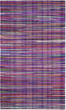 Hand-woven Cotton Area Rug, Purple/Multi