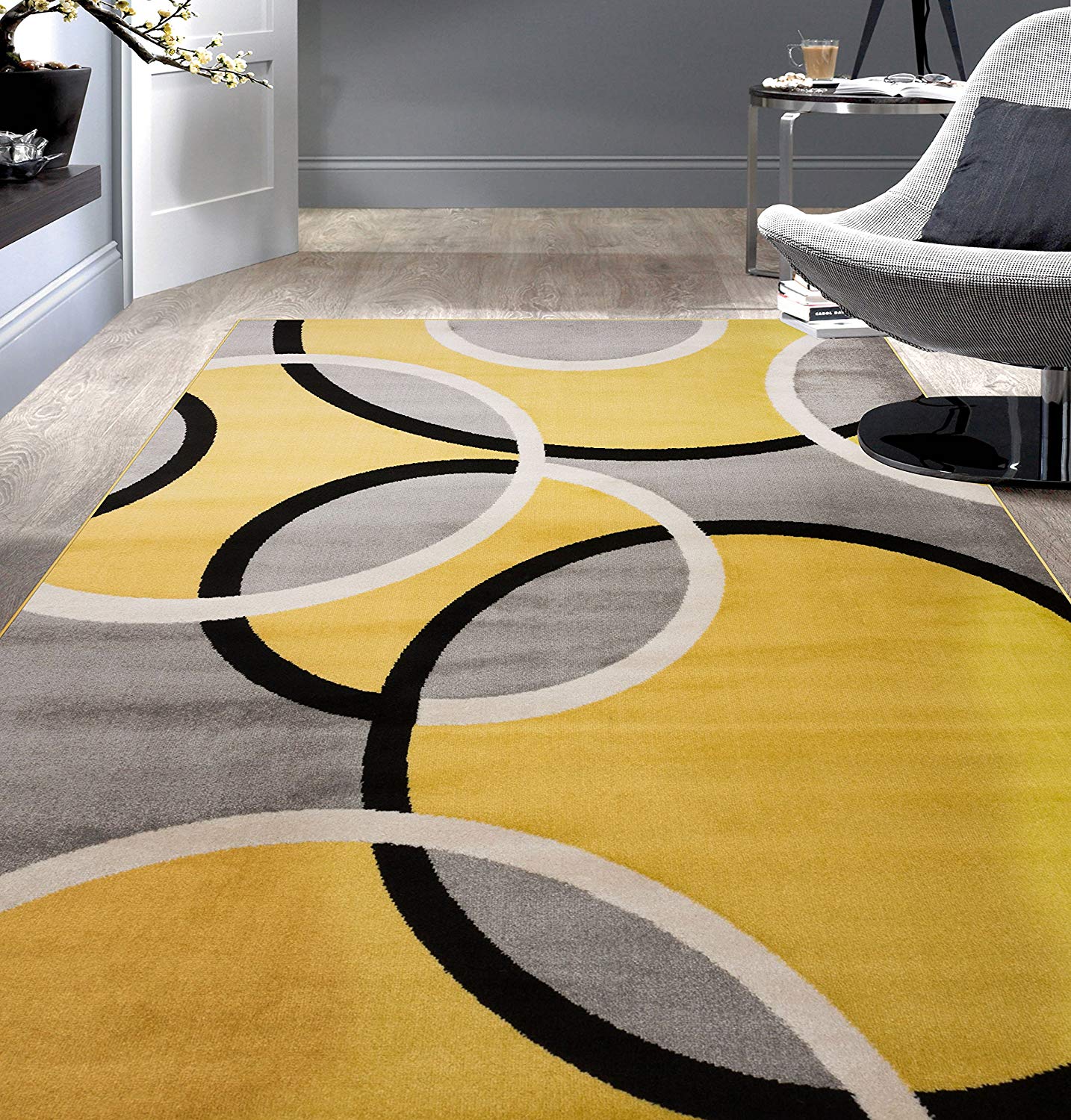Paco Home STELLA SV Modern Geometric Design Yellow Large Area Rug 240 x  320cm