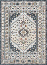 Aryn Blue Tribal Medallion Pattern Area Rug