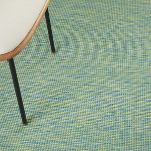 Flat-Weave Indoor/Outdoor Blue/Green Area Rug