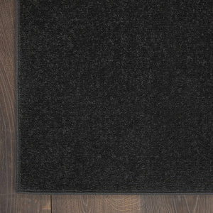 Solid Contemporary Black Indoor/Outdoor Area Rug