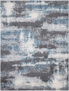 Abstract Soft Area Rug Gray Blue