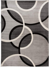 Contemporary Abstract Circles Soft Gray Area Rug
