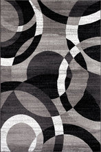 Gray Black White Circles Area Rug