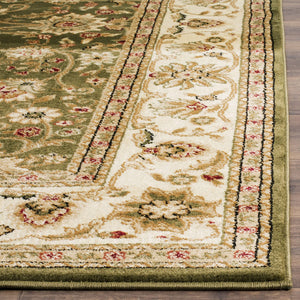 Lyndhurst Collection Traditional Oriental Non-Shedding Stain Resistant Living Room Bedroom Soft  Area Rug Sage / Ivory