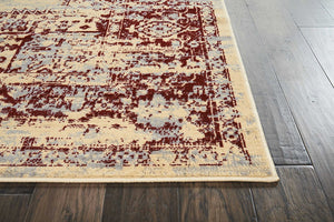 Cream Red Distressed Persian Area Rugs