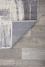 Abstract Black Gray Ivory Area Rug