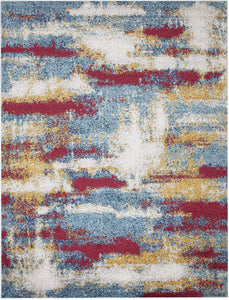 Abstract Soft Area Rug Blue multi