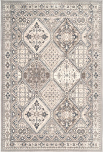 Becca Vintage Tile Area Rug,  Oval, Grey