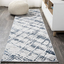 Slant Modern Abstract Gray/Blue Soft Area Rug