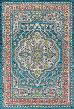 Bohemian Flair Boho Chic Medallion Blue/Yellow Soft Area Rugs