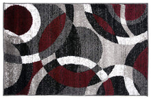 Red Gray Soft Circles Area Rug