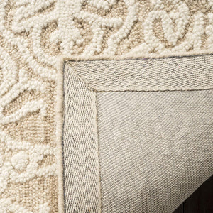 Blossom Handmade Premium Wool Soft Area Rug, Beige / Ivory