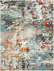 Modern Abstract Soft Area Rug, Grey / Blue