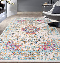 Traditional Persian Pattern Soft Ivory Pink Area Rug