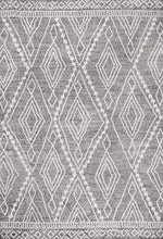 Moroccan Style Diamond Gray/Ivory Soft Area Rug