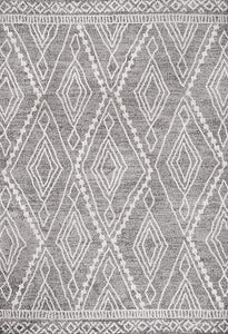 Moroccan Style Diamond Gray/Ivory Soft Area Rug