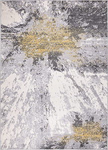 Contemporary Modern Abstract Area Rug 5' x 7' Yellow