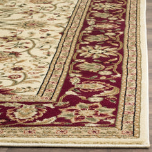 Traditional Oriental Soft Area Rug, Ivory/ Red