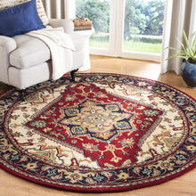 Oriental Heriz Medallion Red Wool Area Rug