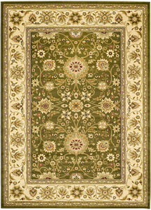 Lyndhurst Collection Traditional Oriental Non-Shedding Stain Resistant Living Room Bedroom Soft  Area Rug Sage / Ivory