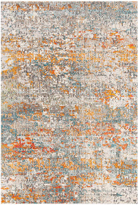 Modern Contemporary Abstract Area Rug, Grey/Blue