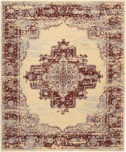 Cream Red Distressed Persian Area Rugs