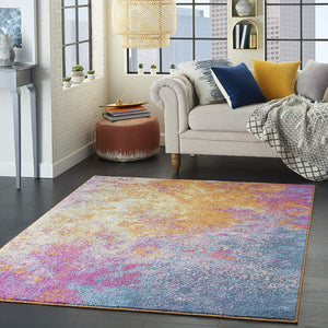 Modern Abstract Colorful Sunburst Area Rug – Modern Rugs and Decor