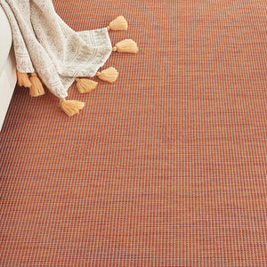Flat-Weave Indoor/Outdoor Terracotta  Soft Area Rug